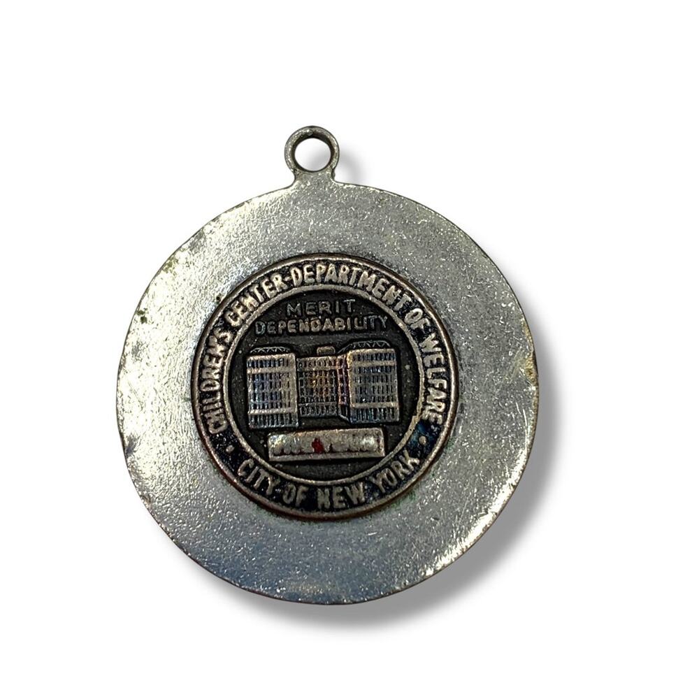 Silvertone Vintage Charm Childrens Center Department of Welfare City 1.1 Inch